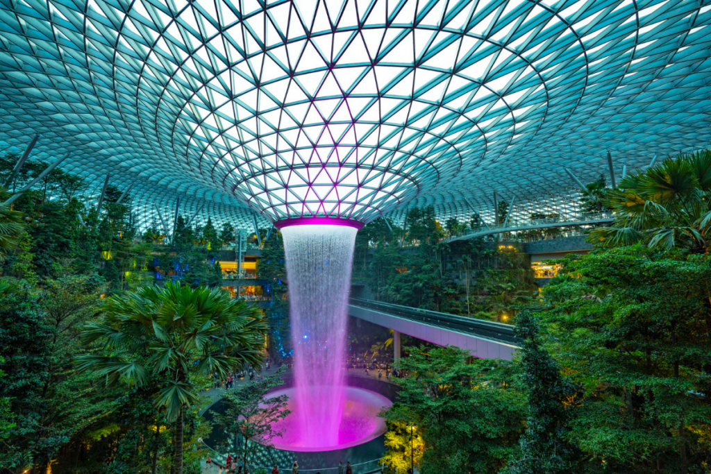 letisko changi singapur vodopad park