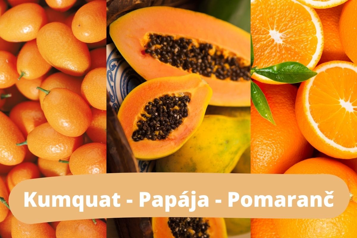 Takto vyzerá: Kumquat - Papája - Pomaranč (zdroj obrázku: canva.com)