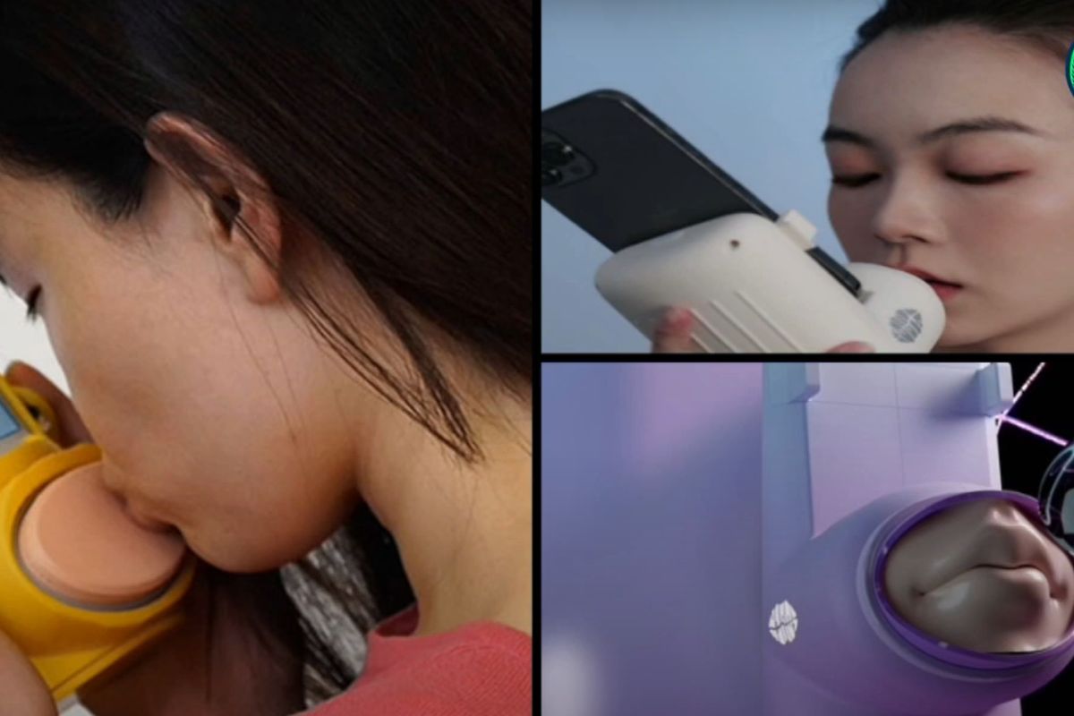 Netradičný stroj na bozkávanie pripomína ľudské pery (reprofoto youtube.com/
Kaumudy Global)
