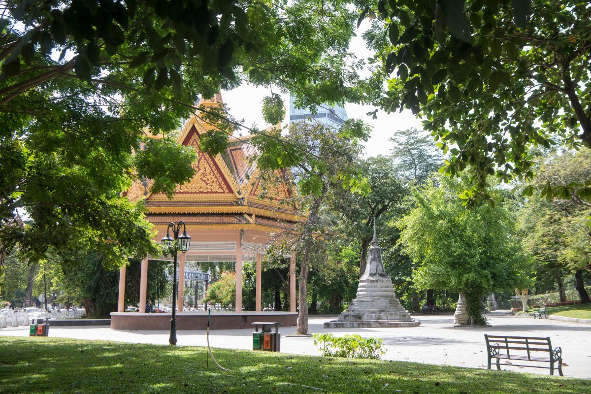 Wat Phnom Park v Kambodži (zdroj obrázku: canva.com)