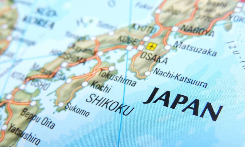 Mapa Japonska (zdroj obrázku: canva.com)